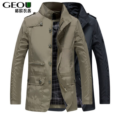 Một thế hệ của quần áo nam cộng với chất béo cộng với kích thước áo khoác 5XL áo khoác nam giản dị của nam giới cổ đứng 1045 áo khoác mỏng