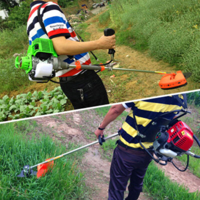 Máy làm cỏ chạy xăng bên cạnh ba lô máy cắt cỏ cắt chổi máy gặt đập lúa mì với công suất Huasheng