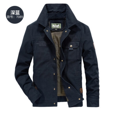 7089 # Mùa Xuân Và Mùa Thu Mới Nam Cotton Giặt Màu Áo Khoác Trung Niên Dụng Cụ Áo Khoác Nam 3166 Phần Mỏng