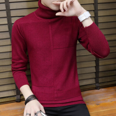 Mùa Đông Nam Phong Cách Hàn Quốc Nửa Áo Len Cao Cổ Plus Nhung Dày Ấm Áo Cá Tính Lót Đáy Áo Sơ Mi Áo Khoác Hợp Thời Trang