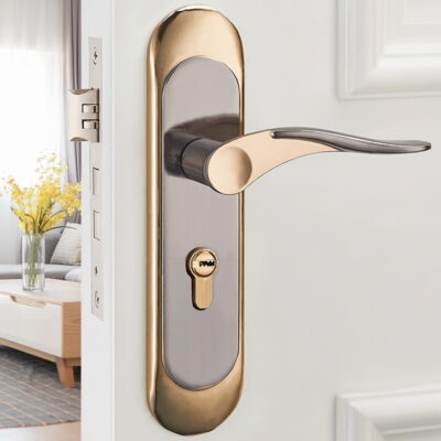 Hộ gia đình phòng ngủ hợp kim nhôm trong nhà trong nhà cửa gỗ đơn giản tay nắm cửa xử lý khóa ổ khóa phần cứng bán buôn Khóa cửa phòng