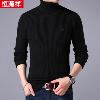 Hengyuanxiang áo len cao cổ nam áo len chui đầu mùa đông áo len dệt kim dày phiên bản Hàn Quốc của áo sơ mi nam đáy mỏng giữ ấm