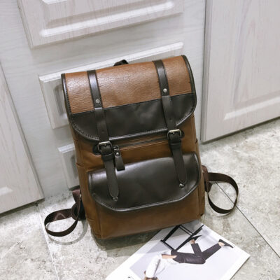 Bán buôn xuyên biên giới cặp học sinh cặp học sinh ba lô nam PU ba lô ngắn túi du lịch ba lô sức chứa lớn