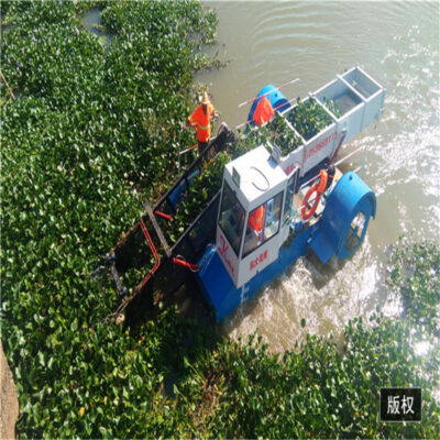 Trục vớt Thuyền làm sạch thực vật thủy sinh có hại Giang Tây Máy thu hoạch lục bình tự động