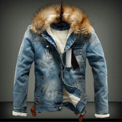 Mùa thu và mùa đông mới vài mẫu áo khoác denim nam cộng với nhung dày phù hợp với áo khoác denim Hàn Quốc áo khoác nam