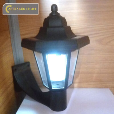 Các nhà sản xuất cung cấp đèn tường lục giác nhựa năng lượng mặt trời chiếu sáng tường ngoài trời sân vườn LED đèn đường nhỏ đèn tường treo