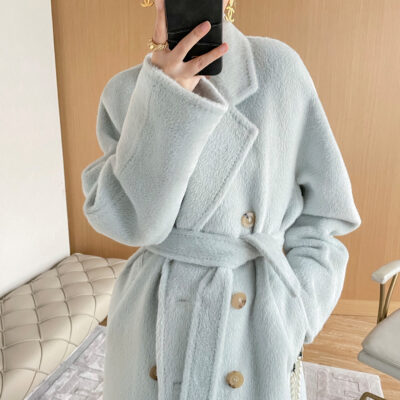[Cung cấp trực tiếp] Áo khoác len cashmere cao cấp cho nữ dài vừa phải Suli alpaca Áo khoác len dày mùa đông