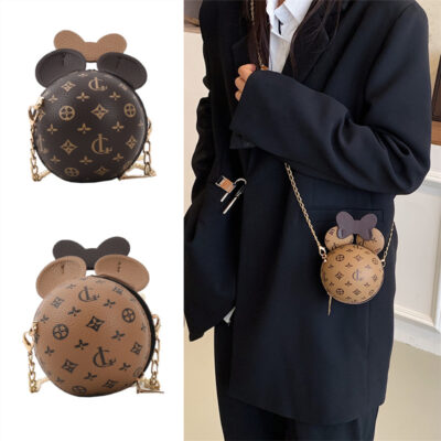 túi ins túi nữ phong cách hợp thời trang cô gái xinh đẹp nơ đeo vai in hình PU Túi Messenger họa tiết cổ điển Âu Mỹ