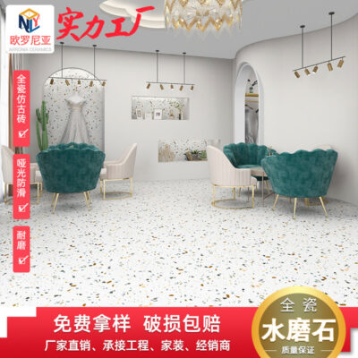 Phật Sơn bán buôn màu gạch terrazzo 800*800 ánh sáng sang trọng cửa hàng quần áo cafe thẩm chống trơn trượt lát sàn
