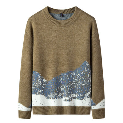 Nhà máy xuất khẩu 2022 áo sơ mi nam mới họa tiết cá tính Áo len dệt kim xu hướng giới trẻ Áo len thời trang giản dị