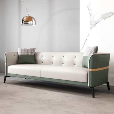 Phong cách Ý nhẹ nhàng sang trọng phong cách Bắc Âu công nghệ sofa vải phòng khách căn hộ nhỏ kéo khóa đôi căn hộ 3 người sofa đơn giản