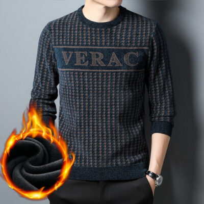 Lông cừu nam Ghanton và áo len dệt kim chenille dày mùa đông xu hướng thời trang cha đáy một thế hệ tóc