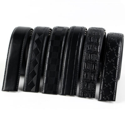 Thắt lưng nam mới 2023 không có đầu thắt lưng dập nổi khóa tự động dành cho các nhà sản xuất quần công sở trẻ và trung niên bán buôn