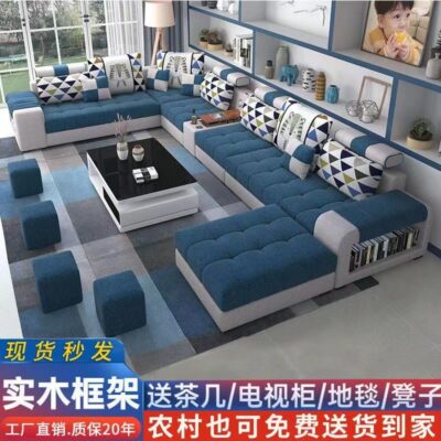 Sofa phòng khách đơn giản, hiện đại lớn nhỏ, sofa vải nguyên bộ kết hợp công nghệ tháo ráp giặt sofa vải đang là phong cách hot!