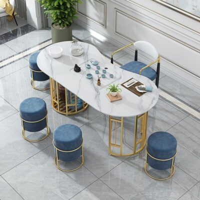 Bàn trà kết hợp tấm đá sang trọng nhẹ nhàng Bàn trà văn phòng đơn giản hiện đại uống trà kung fu Bàn trà gia đình Bàn trà nhỏ