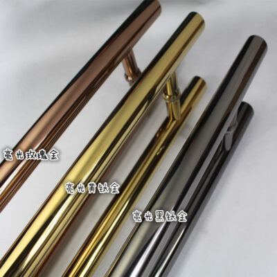 Kính  Tay nắm cửa khung cửa ống tròn thép không gỉ Tay nắm cửa khách sạn đen vàng titan vàng hồng vàng