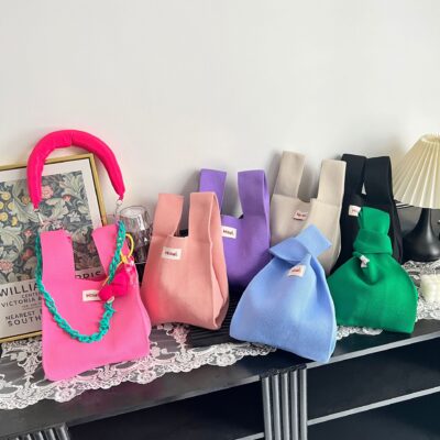 Thiết kế ngách Hàn Quốc phù hợp túi xách đồng màu túi tote xuất khẩu xuyên biên giới túi dệt túi sát nách túi đeo vai nữ