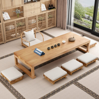 Bàn trà tatami phong cách Nhật Bản ban công bàn bay cửa sổ bàn cà phê ngồi bàn Zen thấp Bàn trà phòng trà Bàn trà gỗ nguyên khối