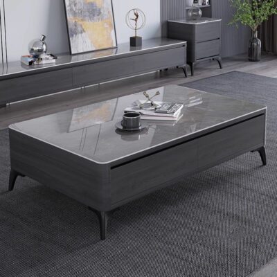 Bàn cà phê đá phiến 2023 bộ kết hợp tủ tivi phong cách Ý mới tối giản hiện đại căn hộ nhỏ phòng khách gia đình bàn cà phê