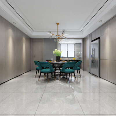 Gạch lát nền Phật Sơn phòng khách gạch lát nền toàn thân bằng đá cẩm thạch màu xám chống trơn trượt chống mài mòn