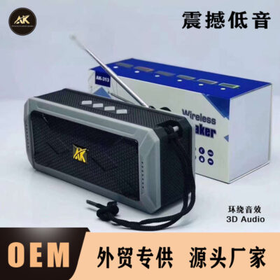 Nhà máy tư nhân mẫu loa bluetooth không dây AK313 ngoài trời thẻ cắm tiện lợi đôi loa siêu trầm loa đài phát thanh