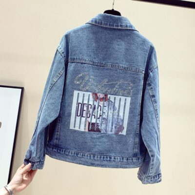 Áo khoác denim nữ 2023 mùa xuân và mùa thu mới dáng rộng phiên bản Hàn Quốc ngắn hàng đầu xu hướng thời trang áo khoác mỏng