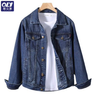 Mới Nam Áo Khoác Denim Thời Trang Đa Năng Áo Đường Hợp Thời Trang Size Lớn Áo Khoác Nam Thanh Niên Bảo Hộ Lao Động Quần Áo Nam