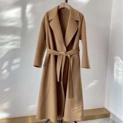 Cổ điển Max gia đình áo choàng tắm lạc đà hai mặt 30 áo khoác cashmere nữ cảm giác cao cấp dài thắt lưng phong cách Gu Jia cùng phong cách