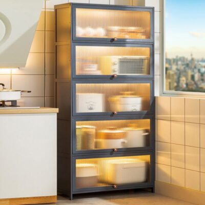 Tủ bếp đơn giản tủ bếp acrylic nhà kết hợp đa chức năng tủ tủ để đồ tủ dựa vào tường