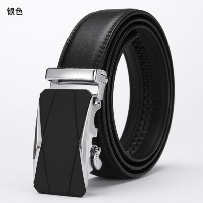 Thắt lưng nam khóa tự động dây lưng trẻ trung da bò hợp thời trang Hàn Quốc thắt lưng nam lưới trẻ trung hợp thời trang màu đỏ