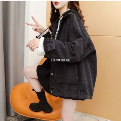 Áo khoác denim nữ mùa xuân và mùa thu phong cách Hàn Quốc mới, áo khoác công sở mùa thu, hợp thời trang bán buôn hợp thời trang
