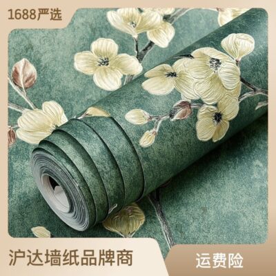 Giấy dán tường quốc gia Mỹ cổ điển không dệt 3D mục vụ phòng ngủ phòng khách phiên bản AB với hình nền TV