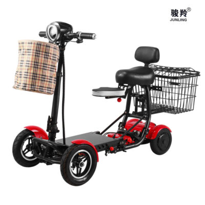 Junling bốn bánh xe tay ga gấp điện xe tay ga cao tuổi 36V ổ đĩa đôi xe điện nguồn nhà máy một thế hệ
