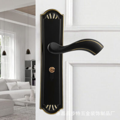 Đen Phòng Ngủ Trong Nhà Cửa Phòng Gỗ Chắc Chắn Cửa Tắt Tiếng Khóa cửa Cơ Khóa cửa Bộ Hộ Gia Đình Loại Đa Năng