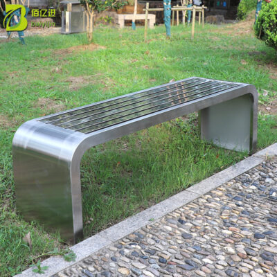 Ghế công viên trạm xe buýt ngoài trời trường học công cộng Ghế công viên bằng Inox