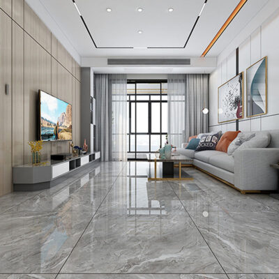 Gạch lát sàn mạng lưới bán buôn 800x800 màu xám toàn thân bằng đá cẩm thạch ném toàn bộ phòng khách gạch lát nền chống trơn trượt chịu mài mòn