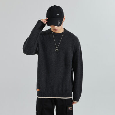 Áo Len Nam Mùa Thu Đông 2023 Dày Đáy Áo Len Phong Cách Retro Nhật Bản Rời Phong Cách Hàn Quốc Thương Hiệu Hợp Thời Trang Áo Khoác Nam