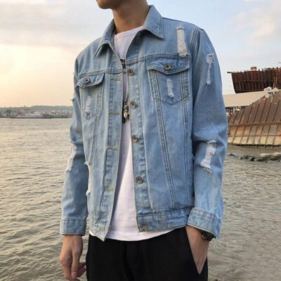 Áo khoác denim nam 2023 áo khoác denim mới phong cách Hàn Quốc hợp thời trang mùa xuân áo khoác nam đẹp