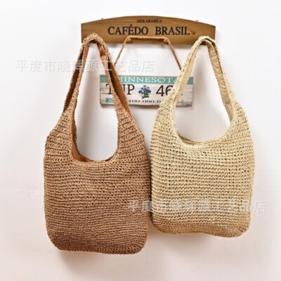 Mới 2023 Túi Thời Trang Nữ Thích Hợp Dệt Túi Đeo Vai Túi Sát Nách Đi Biển Thủ Công Nguyên Chất Ống Hút Túi Bán Buôn