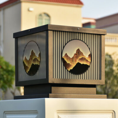 Đèn năng lượng mặt trời đầu cột cổng hàng rào đèn sân vườn LED ngoài trời thép không gỉ chống thấm nước mới Trung Sơn đèn bán buôn