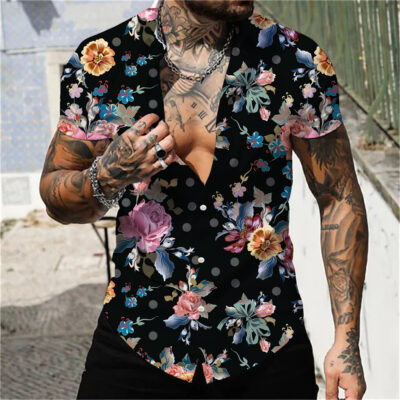 Nam Thời Trang Mùa Hè 3D In Bó Hoa In Plus Kích Thước Áo Sơ Mi Nam Quần Áo xuất khẩu Bán chạy trên AliExpress