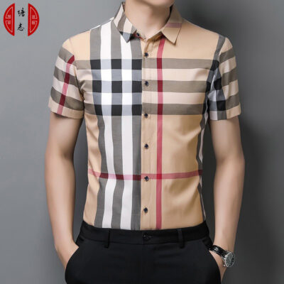 Mùa hè 2023 Douyin hot phong cách trẻ trung áo sơ mi nam phiên bản Hàn Quốc kẻ sọc ca rô sành điệu ve áo cardigan mỏng nam