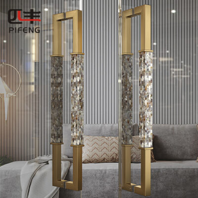 Cá tính tối giản vỏ tự nhiên bằng thép không gỉ Tay nắm cửa kính khách sạn sang trọng biệt thự kéo đẩy Tay nắm cửa gỗ nguyên khối