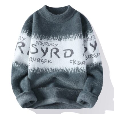 [Phong cách bùng nổ] Áo len dệt kim nam cổ tròn phong cách Hàn Quốc mới hợp thời trang cá tính