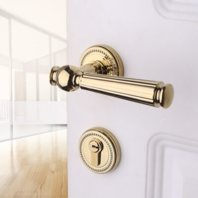 Khóa đồng kiểu Mỹ Đẹp vàng sang trọng bí ngô khóa hình cầu trong nhà bằng đồng nguyên chất Khóa cửa phòng phòng tắm kiểu Pháp khóa phòng tắm cách âm