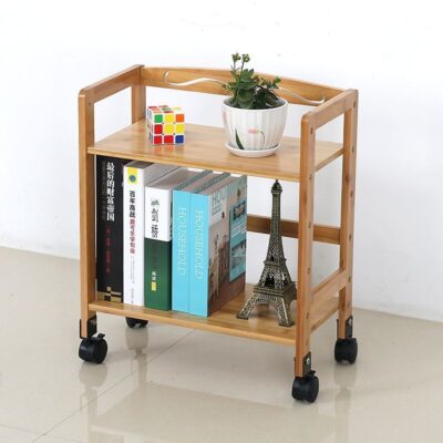 Nanzhu giá sách nhỏ có thể di chuyển hạ cánh ký túc xá đơn giản tiết kiệm không gian với ròng rọc kệ gỗ đặc đa chức năng 23