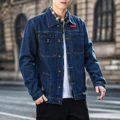 Mùa Thu Áo Khoác Denim Nam Phong Cách Hàn Quốc Mỏng Đồng Phục Bóng Chày Hợp Thời Trang Thương Hiệu Áo Khoác Denim Thanh Niên Xuân Thu Cao Cấp