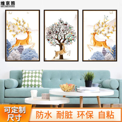 Phòng khách nền dán trang trí phòng ngủ ấm tường 3D ba chiều dán tường bộ ba nhà hàng lối đi giấy dán tường tự dính