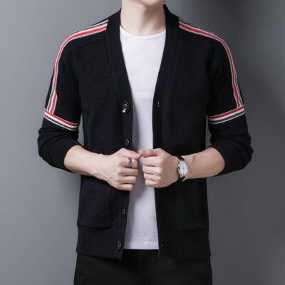 Ediston Thu Đông 2022 Nam Dài Tay Cardigan Sọc Xu Hướng Thời Trang Nam Cao Cấp Bán Buôn