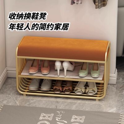 Ghế đẩu thay giày sang trọng Đẹp Bắc Âu Cửa nhà tủ giày Giá để giày có thể ngồi trên ghế đẩu được tích hợp vào nhà để mang giày phân cảm giác mới